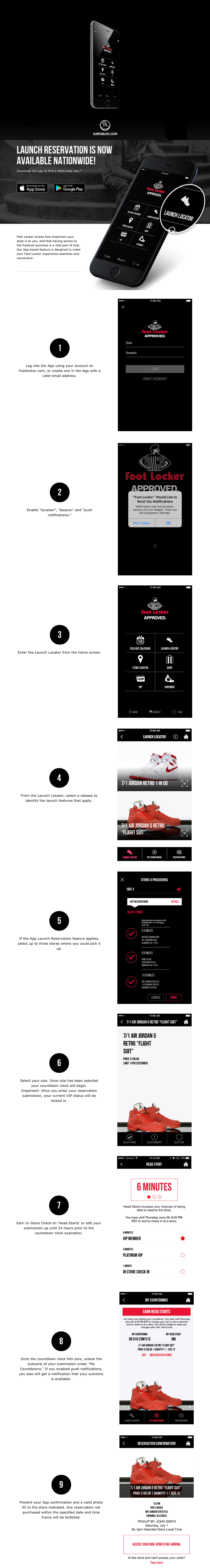 footlocker reservation
